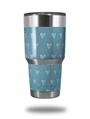 Skin Decal Wrap for Yeti Tumbler Rambler 30 oz Hearts Blue On White (TUMBLER NOT INCLUDED)