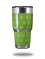 Skin Decal Wrap for Yeti Tumbler Rambler 30 oz Hearts Green On White (TUMBLER NOT INCLUDED)