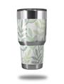 Skin Decal Wrap for Yeti Tumbler Rambler 30 oz Watercolor Leaves White (TUMBLER NOT INCLUDED)
