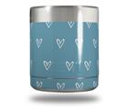 Skin Decal Wrap for Yeti Rambler Lowball - Hearts Blue On White