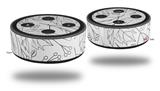 Skin Wrap Decal Set 2 Pack for Amazon Echo Dot 2 - Fall Black On White (2nd Generation ONLY - Echo NOT INCLUDED)