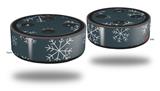 Skin Wrap Decal Set 2 Pack for Amazon Echo Dot 2 - Winter Snow Dark Blue (2nd Generation ONLY - Echo NOT INCLUDED)