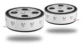 Skin Wrap Decal Set 2 Pack for Amazon Echo Dot 2 - Hearts Gray (2nd Generation ONLY - Echo NOT INCLUDED)