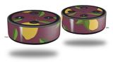 Skin Wrap Decal Set 2 Pack for Amazon Echo Dot 2 - Lemon Leaves Burgandy (2nd Generation ONLY - Echo NOT INCLUDED)