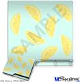 Decal Skin compatible with Sony PS3 Slim Lemons Blue