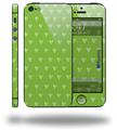 Hearts Green On White - Decal Style Vinyl Skin (fits Apple Original iPhone 5, NOT the iPhone 5C or 5S)