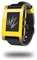 Hearts Yellow On White - Decal Style Skin fits original Pebble Smart Watch (WATCH SOLD SEPARATELY)
