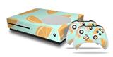 WraptorSkinz Decal Skin Wrap Set works with 2016 and newer XBOX One S Console and 2 Controllers Oranges Blue