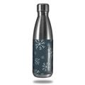 Skin Decal Wrap for RTIC Water Bottle 17oz Winter Snow Dark Blue (BOTTLE NOT INCLUDED)
