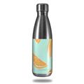 Skin Decal Wrap compatible with RTIC Water Bottle 17oz Oranges Blue (BOTTLE NOT INCLUDED)