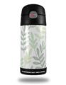 Skin Decal Wrap for Thermos Funtainer 12oz Bottle Watercolor Leaves White (BOTTLE NOT INCLUDED) by WraptorSkinz