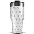 Skin Wrap Decal for 2017 RTIC Tumblers 40oz Hearts Gray (TUMBLER NOT INCLUDED)