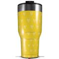 Skin Wrap Decal for 2017 RTIC Tumblers 40oz Hearts Yellow On White (TUMBLER NOT INCLUDED)