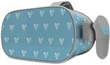 Decal style Skin Wrap compatible with Oculus Go Headset - Hearts Blue On White (OCULUS NOT INCLUDED)