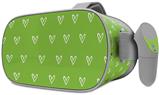 Decal style Skin Wrap compatible with Oculus Go Headset - Hearts Green On White (OCULUS NOT INCLUDED)