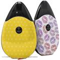 Skin Decal Wrap 2 Pack compatible with Suorin Drop Hearts Yellow On White VAPE NOT INCLUDED