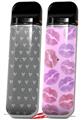 Skin Decal Wrap 2 Pack for Smok Novo v1 Hearts Gray On White VAPE NOT INCLUDED