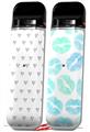 Skin Decal Wrap 2 Pack for Smok Novo v1 Hearts Gray VAPE NOT INCLUDED