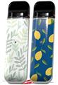 Skin Decal Wrap 2 Pack for Smok Novo v1 Watercolor Leaves White VAPE NOT INCLUDED