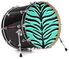 Vinyl Decal Skin Wrap for 22" Bass Kick Drum Head Teal Tiger - DRUM HEAD NOT INCLUDED