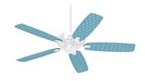 Hearts Blue On White - Ceiling Fan Skin Kit fits most 42 inch fans (FAN and BLADES SOLD SEPARATELY)