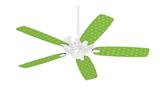 Hearts Green On White - Ceiling Fan Skin Kit fits most 42 inch fans (FAN and BLADES SOLD SEPARATELY)