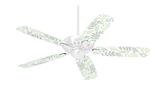 Watercolor Leaves White - Ceiling Fan Skin Kit fits most 42 inch fans (FAN and BLADES SOLD SEPARATELY)