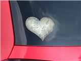 Watercolor Leaves White - I Heart Love Car Window Decal 6.5 x 5.5 inches