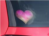 Dynamic Cotton Candy Galaxy - I Heart Love Car Window Decal 6.5 x 5.5 inches