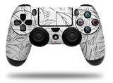 WraptorSkinz Skin compatible with Sony PS4 Dualshock Controller PlayStation 4 Original Slim and Pro Fall Black On White (CONTROLLER NOT INCLUDED)