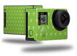Hearts Green On White - Decal Style Skin fits GoPro Hero 4 Black Camera (GOPRO SOLD SEPARATELY)