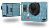 Hearts Blue On White - Decal Style Skin fits GoPro Hero 3+ Camera (GOPRO NOT INCLUDED)