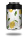 Skin Decal Wrap for Yeti Colster, Ozark Trail and RTIC Can Coolers - Lemon Leaves White (COOLER NOT INCLUDED)