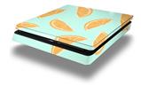 Vinyl Decal Skin Wrap compatible with Sony PlayStation 4 Slim Console Oranges Blue (PS4 NOT INCLUDED)