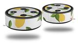 Skin Wrap Decal Set 2 Pack for Amazon Echo Dot 2 - Lemon Leaves White (2nd Generation ONLY - Echo NOT INCLUDED)