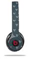 WraptorSkinz Skin Decal Wrap compatible with Beats Solo 2 and Solo 3 Wireless Headphones Hearts Dark Blue On White (HEADPHONES NOT INCLUDED)