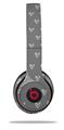 WraptorSkinz Skin Decal Wrap compatible with Beats Solo 2 and Solo 3 Wireless Headphones Hearts Gray On White (HEADPHONES NOT INCLUDED)