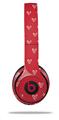 WraptorSkinz Skin Decal Wrap compatible with Beats Solo 2 and Solo 3 Wireless Headphones Hearts Red On White (HEADPHONES NOT INCLUDED)