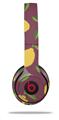 WraptorSkinz Skin Decal Wrap compatible with Beats Solo 2 and Solo 3 Wireless Headphones Lemon Leaves Burgandy (HEADPHONES NOT INCLUDED)