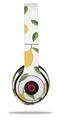 WraptorSkinz Skin Decal Wrap compatible with Beats Solo 2 and Solo 3 Wireless Headphones Lemon Leaves White (HEADPHONES NOT INCLUDED)