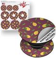 Decal Style Vinyl Skin Wrap 3 Pack for PopSockets Lemon Leaves Burgandy (POPSOCKET NOT INCLUDED)