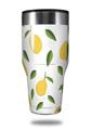 Skin Decal Wrap for Walmart Ozark Trail Tumblers 40oz Lemon Leaves White (TUMBLER NOT INCLUDED) by WraptorSkinz