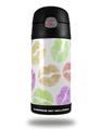 Skin Decal Wrap for Thermos Funtainer 12oz Bottle Rainbow Lips White (BOTTLE NOT INCLUDED) by WraptorSkinz