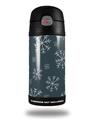 Skin Decal Wrap for Thermos Funtainer 12oz Bottle Winter Snow Dark Blue (BOTTLE NOT INCLUDED) by WraptorSkinz