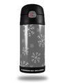 Skin Decal Wrap for Thermos Funtainer 12oz Bottle Winter Snow Gray (BOTTLE NOT INCLUDED) by WraptorSkinz