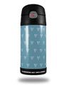 Skin Decal Wrap for Thermos Funtainer 12oz Bottle Hearts Blue On White (BOTTLE NOT INCLUDED) by WraptorSkinz