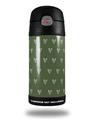 Skin Decal Wrap for Thermos Funtainer 12oz Bottle Hearts Hunter Green (BOTTLE NOT INCLUDED) by WraptorSkinz