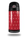 Skin Decal Wrap for Thermos Funtainer 12oz Bottle Hearts Red On White (BOTTLE NOT INCLUDED) by WraptorSkinz