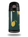 Skin Decal Wrap for Thermos Funtainer 12oz Bottle Lemon Dark Teal (BOTTLE NOT INCLUDED) by WraptorSkinz