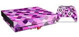 Skin Wrap for XBOX One X Console and Controller Scales Pink Purple